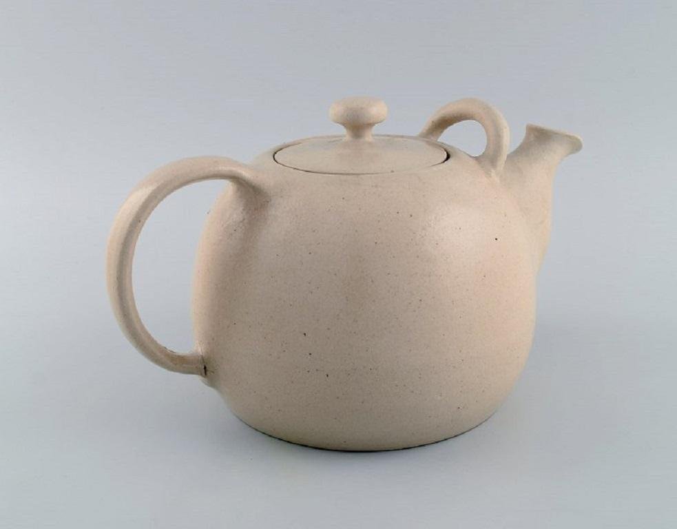 Large Danish Glazed Ceramic Teapot from Kähler, 1960s