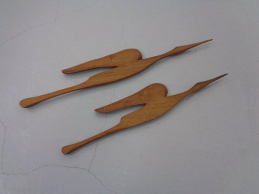 Large Danish Herons in Teak, 1960s, Set of 2-RDW-1225740