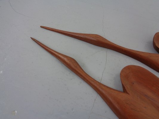 Large Danish Herons in Teak, 1960s, Set of 2-RDW-1225740