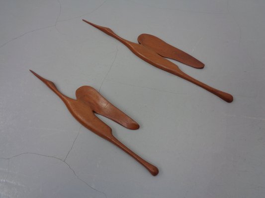 Large Danish Herons in Teak, 1960s, Set of 2-RDW-1225740