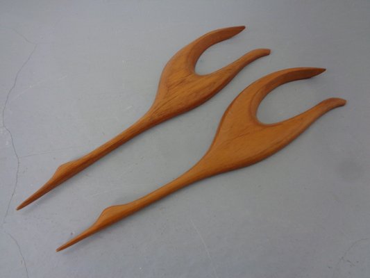 Large Danish Herons in Teak, 1960s, Set of 2-RDW-1789111