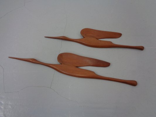 Large Danish Herons in Teak, 1960s, Set of 2-RDW-1225740