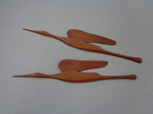 Large Danish Herons in Teak, 1960s, Set of 2-RDW-1225740