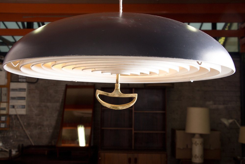 Large Danish Metal California Suspension Light by Vilhem Wolhert & Jorgen Bo for Poulsen, 1960s