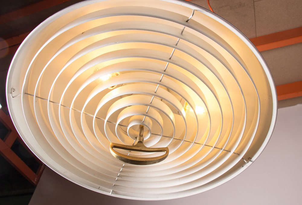 Large Danish Metal California Suspension Light by Vilhem Wolhert & Jorgen Bo for Poulsen, 1960s