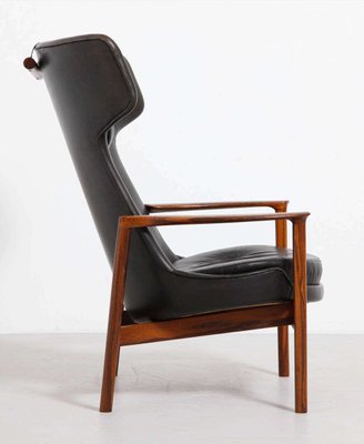 Large Danish Rosewood Wing Back Lounge Chair by Ib Kofod-Larsen, 1954-KL-620366