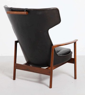 Large Danish Rosewood Wing Back Lounge Chair by Ib Kofod-Larsen, 1954-KL-620366