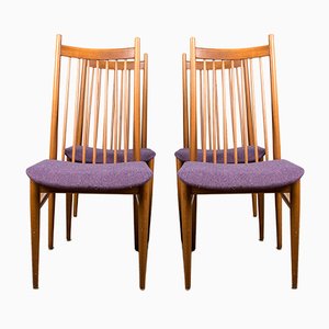 Large Danish Teak & Fabric Dining Chairs in the Style of Arne Vodder, 1960s, Set of 4-EMB-812066