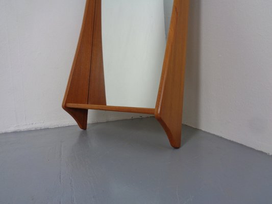 Large Danish Teak Mirror with Shelf by Pedersen & Hansen for Viby, 1960s-RDW-1766137