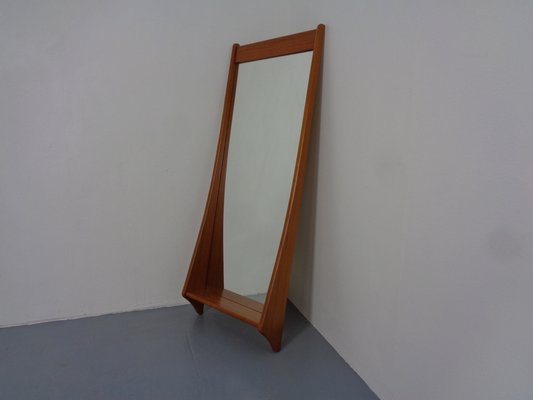 Large Danish Teak Mirror with Shelf by Pedersen & Hansen for Viby, 1960s-RDW-1766137