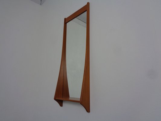 Large Danish Teak Mirror with Shelf by Pedersen & Hansen for Viby, 1960s-RDW-1766137