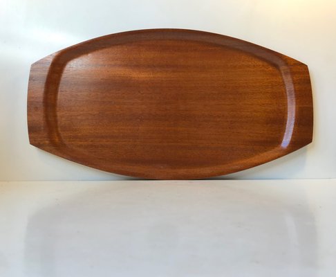 Large Danish Teak Veneer Serving Tray from Silva, 1960s-LCR-709511