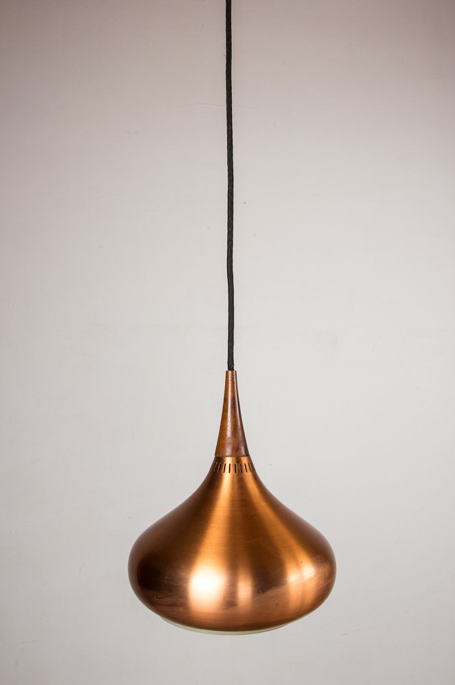 Large Danish Triple Suspension Ceiling Light in Metal & Rosewood by Jo Hammerborg for Fog & Mørup, 1965