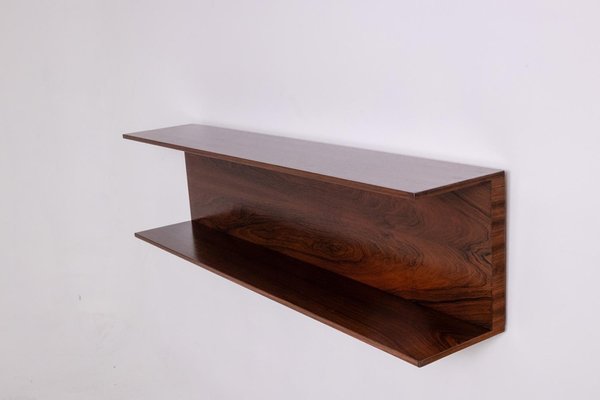 Large Danish Wall Shelf in Rosewood, 1970s-CEJ-2027327