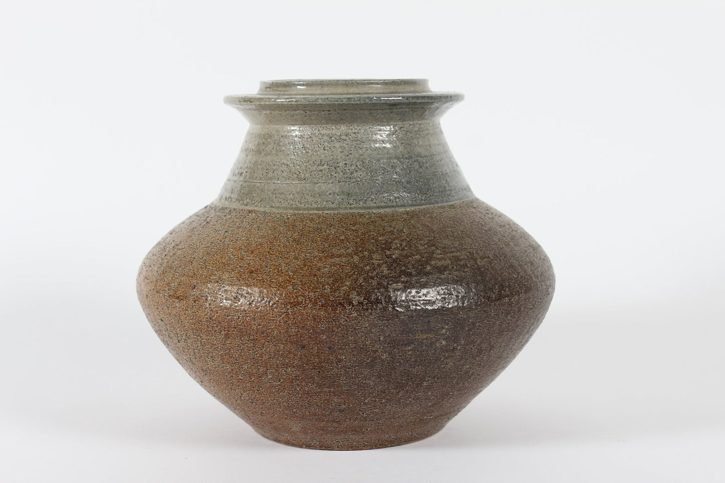 Large Danish Wide Vase with Greyish-Brown Glaze by Nils Kähler for Hak Kähler, 1970s