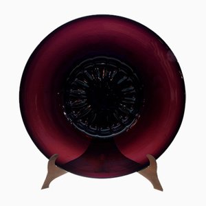 Large Dark Amethyst-Colored Plate in Blown Murano Glass by Vittorio Zecchin, 1920s-QZG-1327515