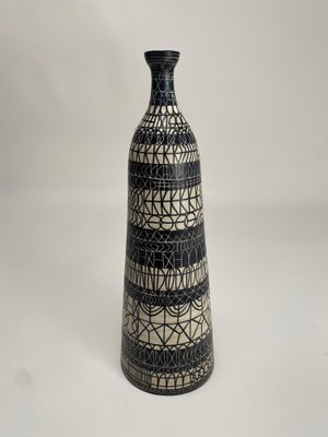 Large Decorated Ceramic Bottle by Atelier Mascarella, 1950s-KKZ-1814294