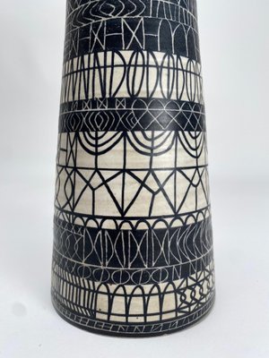 Large Decorated Ceramic Bottle by Atelier Mascarella, 1950s-KKZ-1814294