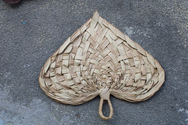 Large Decorative Fan in Straw, Italy, 1950s-EH-1058116