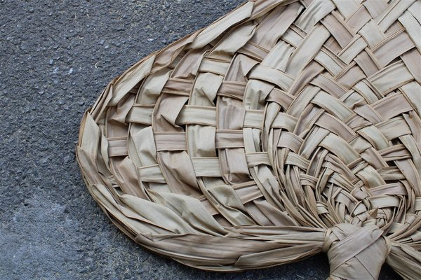 Large Decorative Fan in Straw, Italy, 1950s-EH-1058116