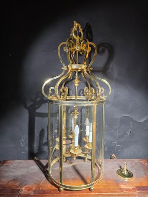 Large Decorative Gilt Bronze Lantern, 1950s-FDW-2039611