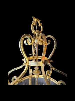 Large Decorative Gilt Bronze Lantern, 1950s-FDW-2039611