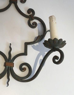 Large Decorative Wrought Iron Sconces, Set of 2-BA-1365540