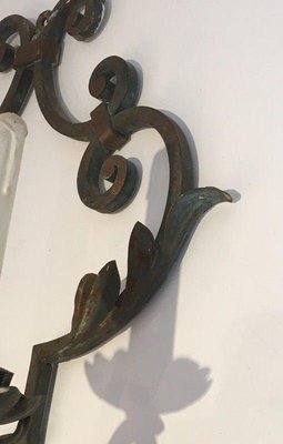 Large Decorative Wrought Iron Sconces, Set of 2-BA-1365540