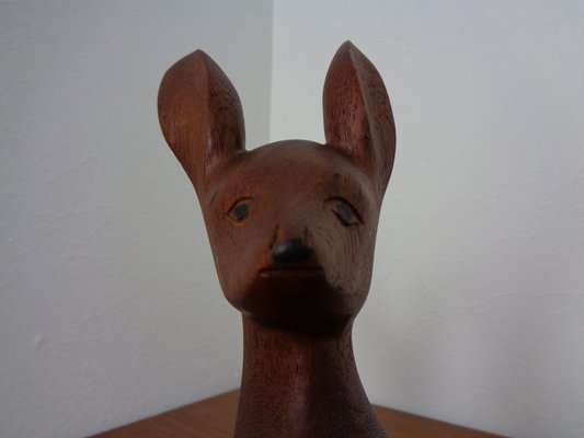 Large Deer in Solid Teak, 1960s-RDW-1295061