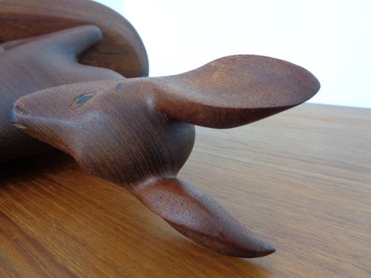 Large Deer in Solid Teak, 1960s-RDW-1295061