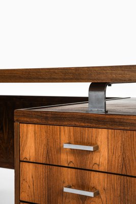 Large Desk with Sideboard in Rosewood & Chromed Steel attributed to Jørgen Pedersen, 1960s-SC-2022150