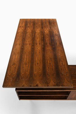 Large Desk with Sideboard in Rosewood & Chromed Steel attributed to Jørgen Pedersen, 1960s-SC-2022150