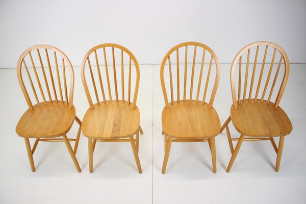 Large Dining Chairs by Luciano Ercolani for Ercol, 1970s, Set of 4-TZ-1082023