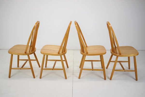 Large Dining Chairs by Luciano Ercolani for Ercol, 1970s, Set of 4-TZ-1082023