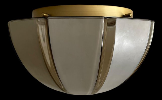 Large Dome Shaped Flush Mount or Wall Lamp with 3 Dimensional Glass from Peill & Putzler, Germany, 1960s-RDS-1146642