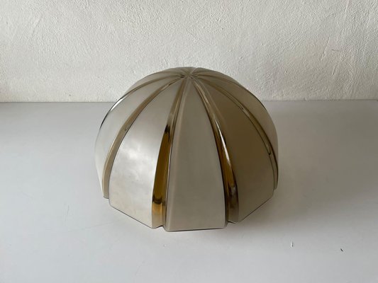 Large Dome Shaped Flush Mount or Wall Lamp with 3 Dimensional Glass from Peill & Putzler, Germany, 1960s-RDS-1146642