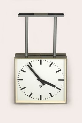 Large Double-Sided Railway Clock from Pragotron, 1980s-WVS-1766207