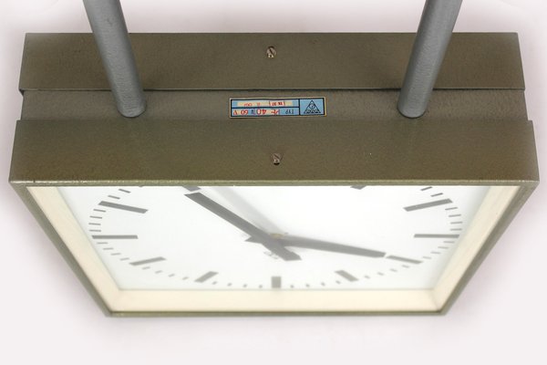 Large Double-Sided Railway Clock from Pragotron, 1980s-WVS-1766207