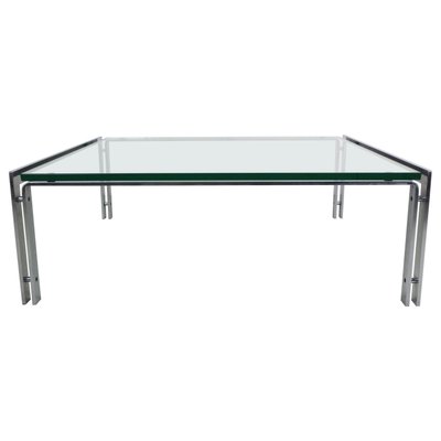 Large Dutch Metaform Steel & Glass Coffee Table attributed to Hank Kwint, 1970-DT-2026171