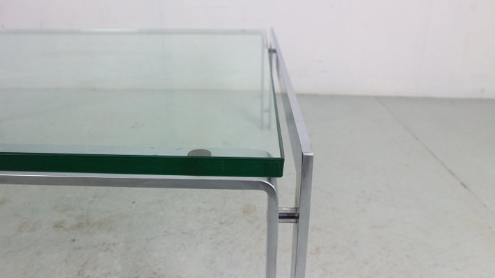 Large Dutch Metaform Steel & Glass Coffee Table attributed to Hank Kwint, 1970-DT-2026171