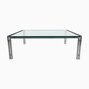 Large Dutch Metaform Steel & Glass Coffee Table attributed to Hank Kwint, 1970-DT-2026171