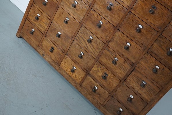 Large Dutch Oak Apothecary Cabinet with Enamel Shields, 1900s-XO-1778192