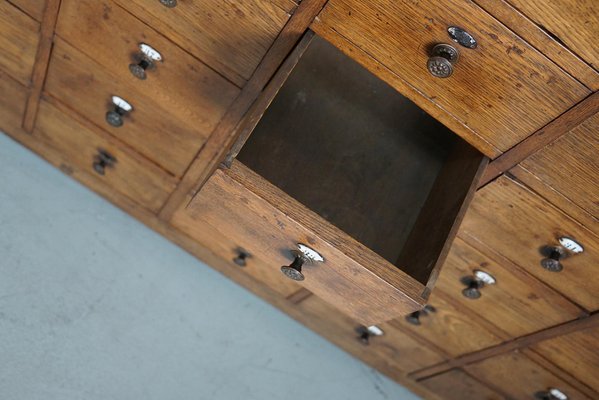 Large Dutch Oak Apothecary Cabinet with Enamel Shields, 1900s-XO-1778192