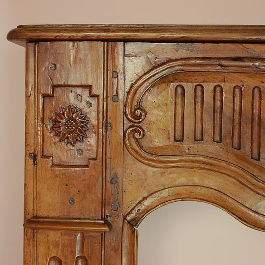 Large Early-18th Century Provincial Walnut Fire Surround