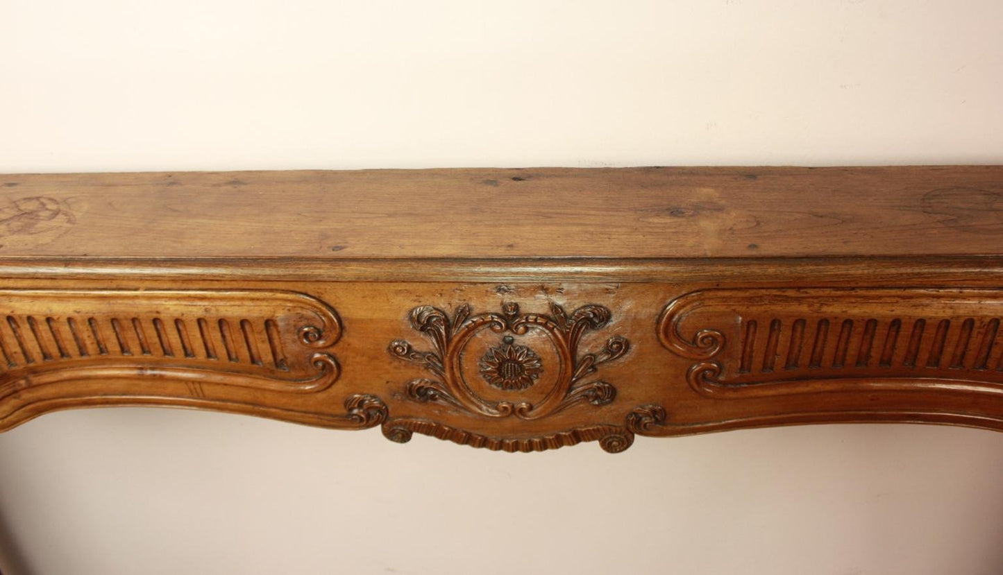 Large Early-18th Century Provincial Walnut Fire Surround