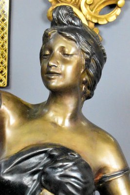 Large Early 20th-Century Bronze Sculptures of Women, Set of 2-GKV-1336634