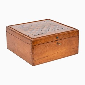 Large Early 20th Century Square Inlaid Wood Chessboard Box, Italy, 1900s-JDR-1131936