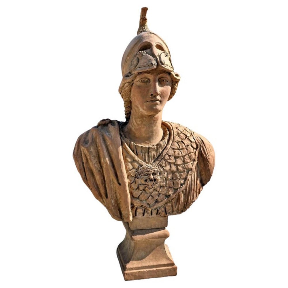 Large Early 20th Century Terracotta Bust of Athena