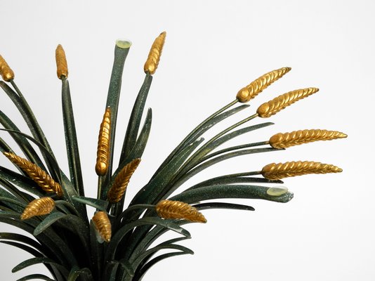 Large Ears of Wheat Green and Gold-Plated Coffee Table, 1970s-RR-992921