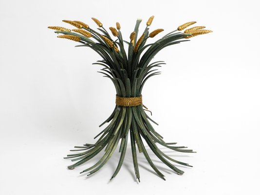 Large Ears of Wheat Green and Gold-Plated Coffee Table, 1970s-RR-992921